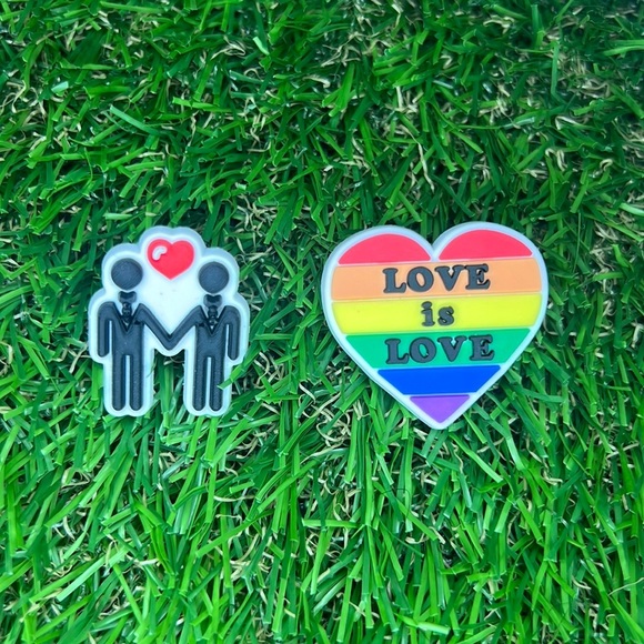 NEW - 2 “LBGT Pride” Croc Shoe Charms - Picture 1 of 1